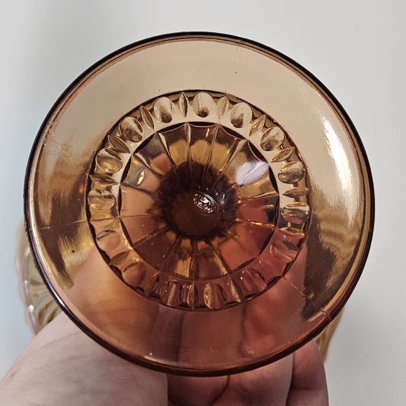 Fenton Amber Cameo Glass Compote - Picture 6 of 7